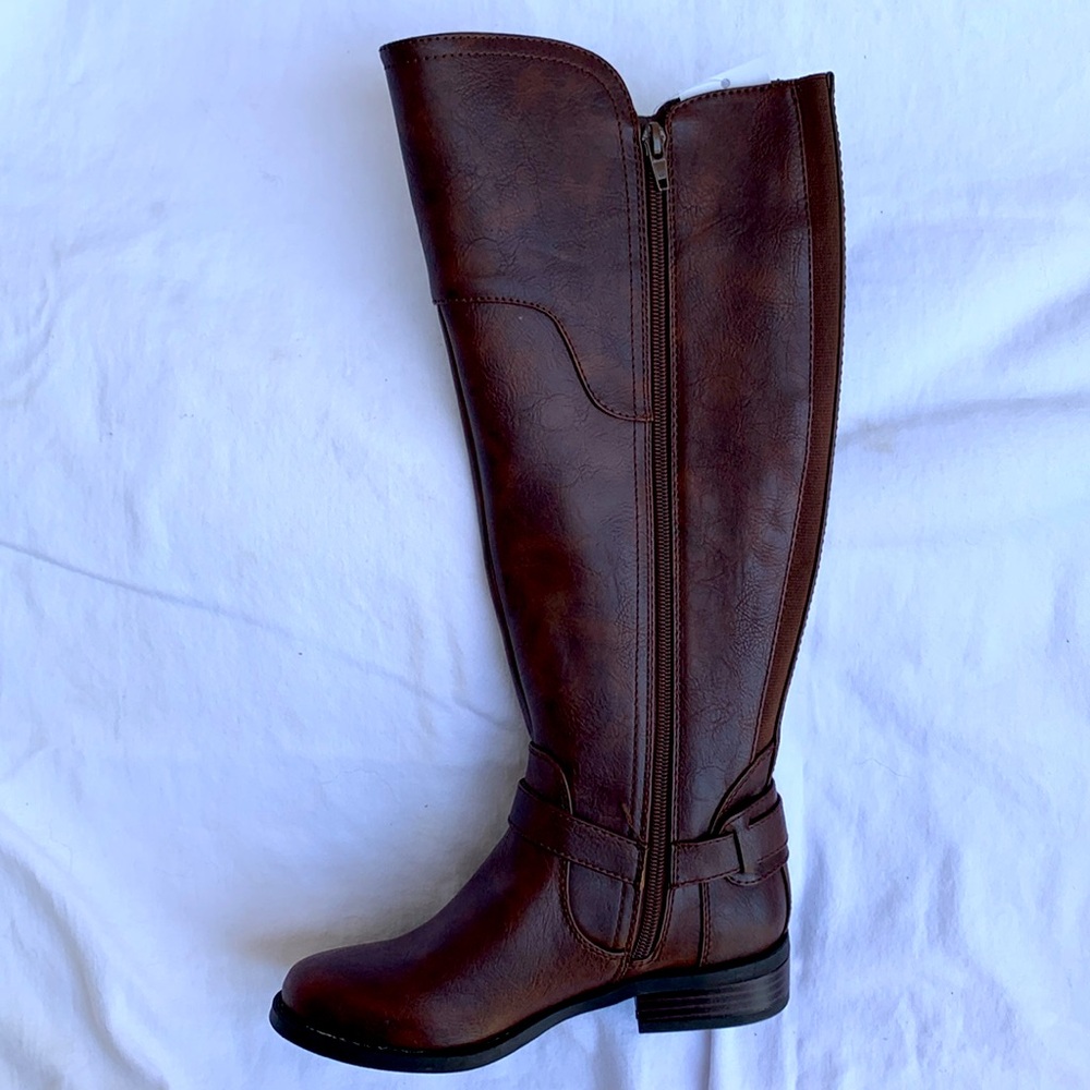 G by Guess women’s dark brown riding tall boots - NWOT - wide calf size 5M - Picture 6 of 17